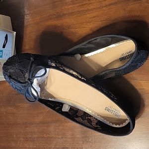 Mossimo Black Crochet Slip On Ballet Flat